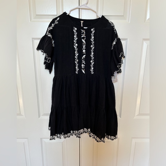 NEW Free people Santiago Embroidered Minidress Black Size S - Picture 2 of 10